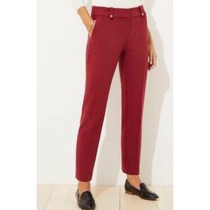 LOFT | Red Buttoned Belt Curvy Slim Pencil Pants